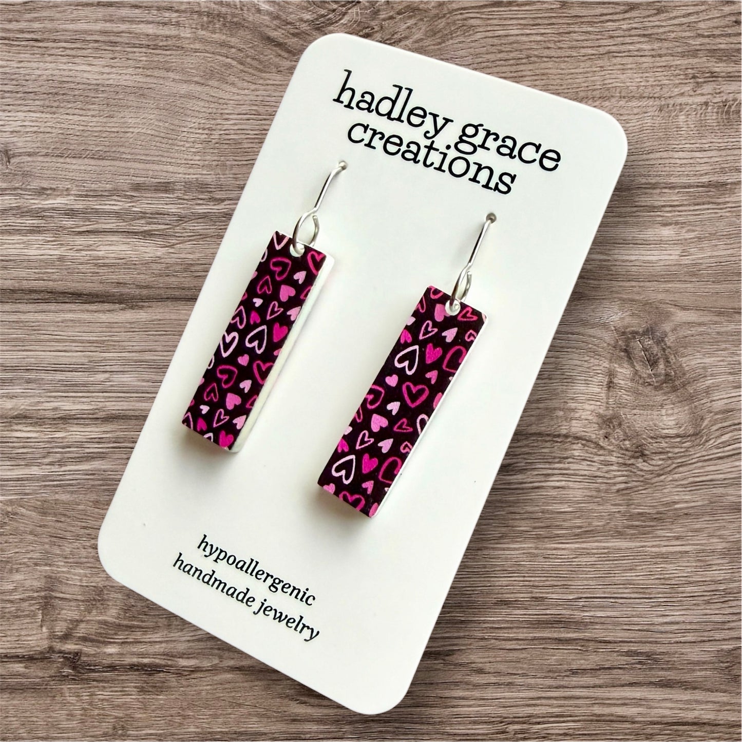 Hearts Bar Dangle Earrings
