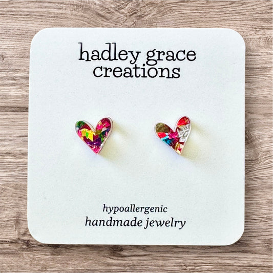 Chunky Glitter Stud Earrings