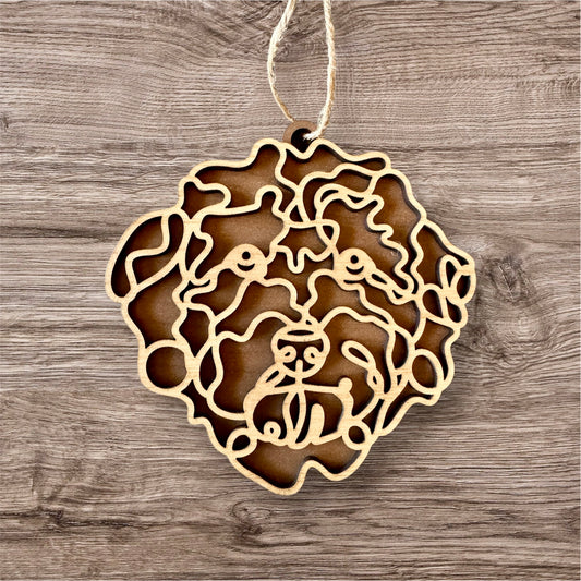 Dog Ornament (Non-Personalized) Walnut Back/Oak Front