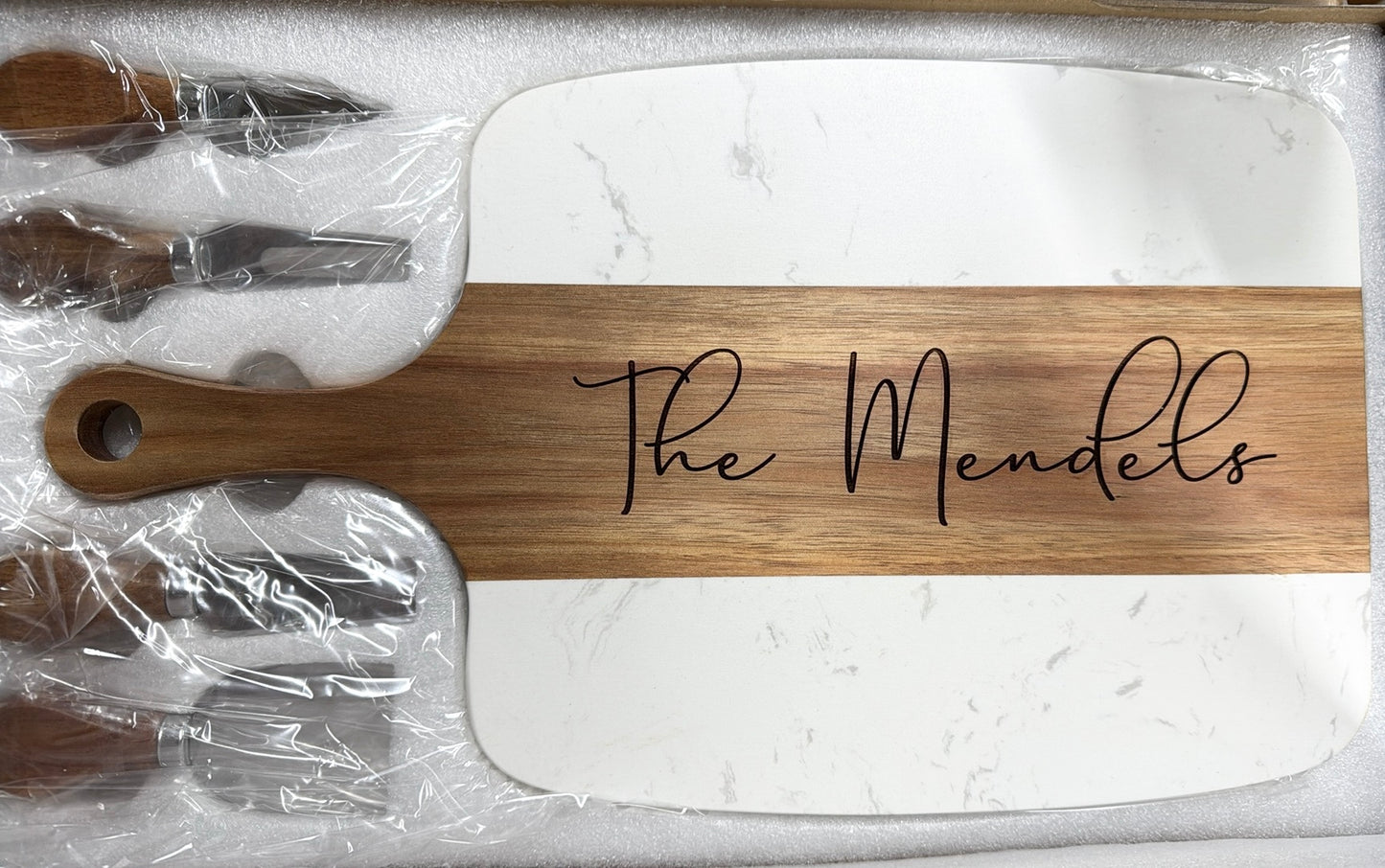 Personalized Marble Serving Board - 5 Piece Set
