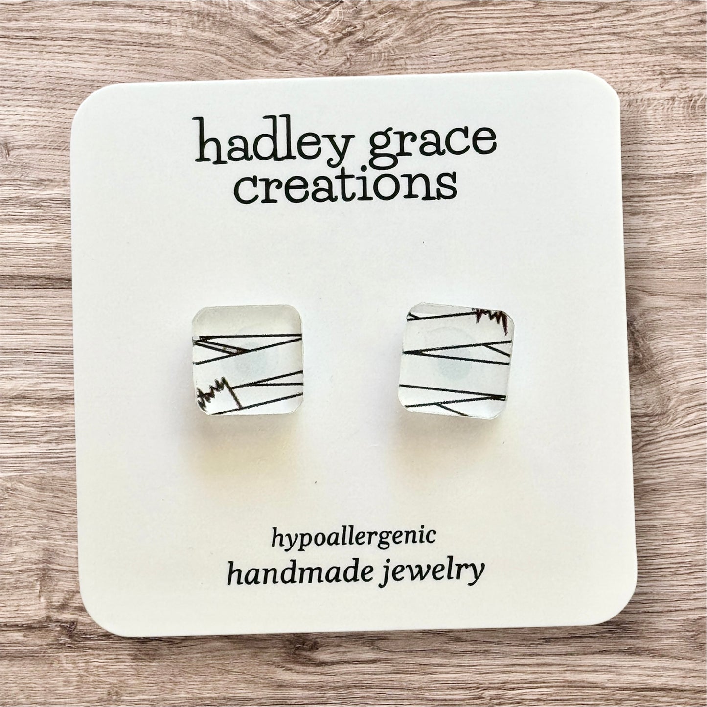 Square Mummy Stud Earrings