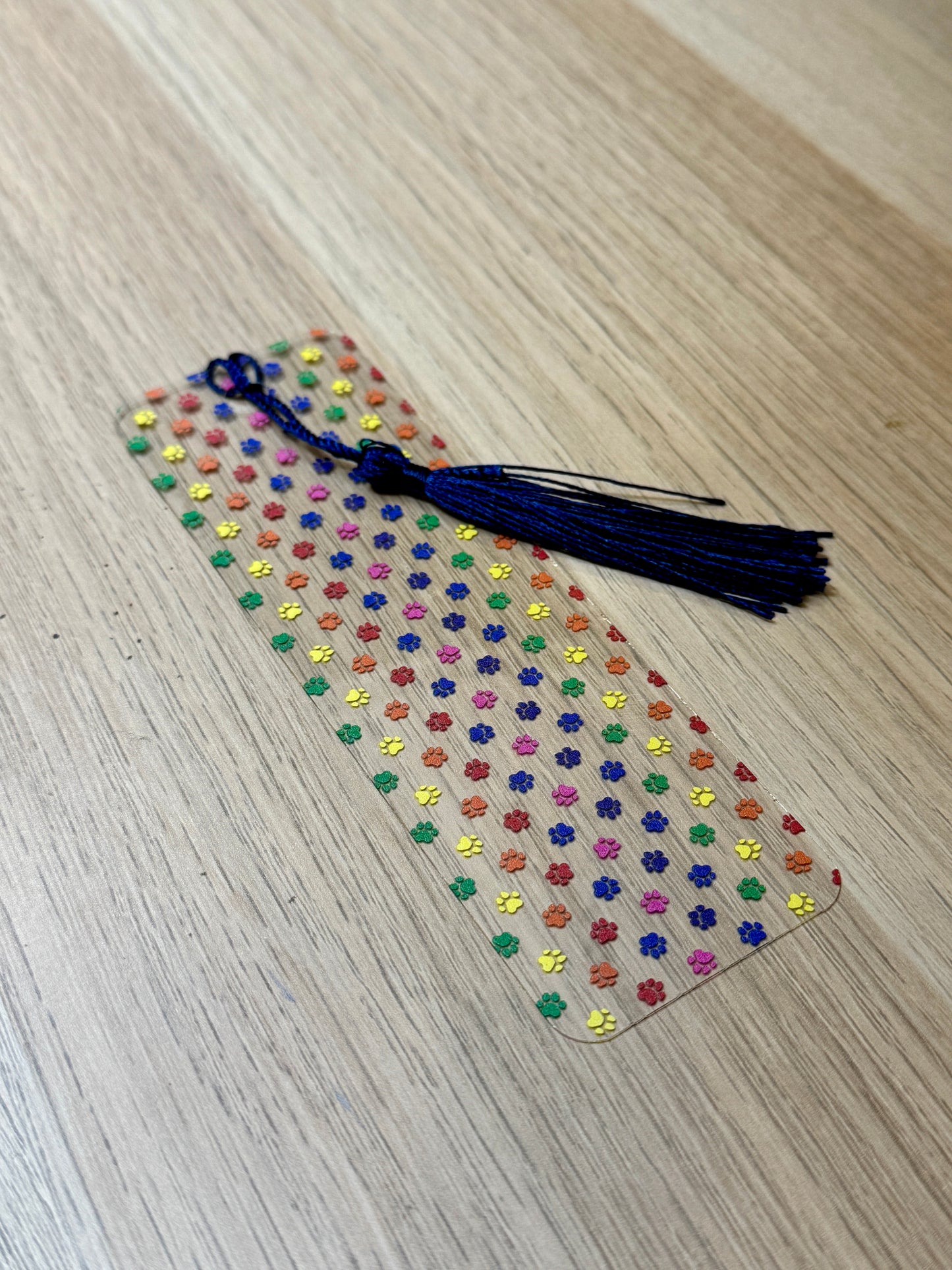 Rainbow Paw Print Bookmark