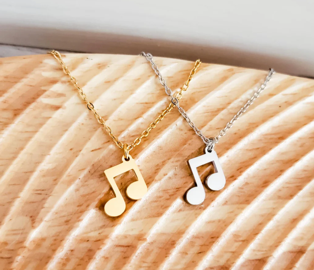 Mini Double Music Note Necklace