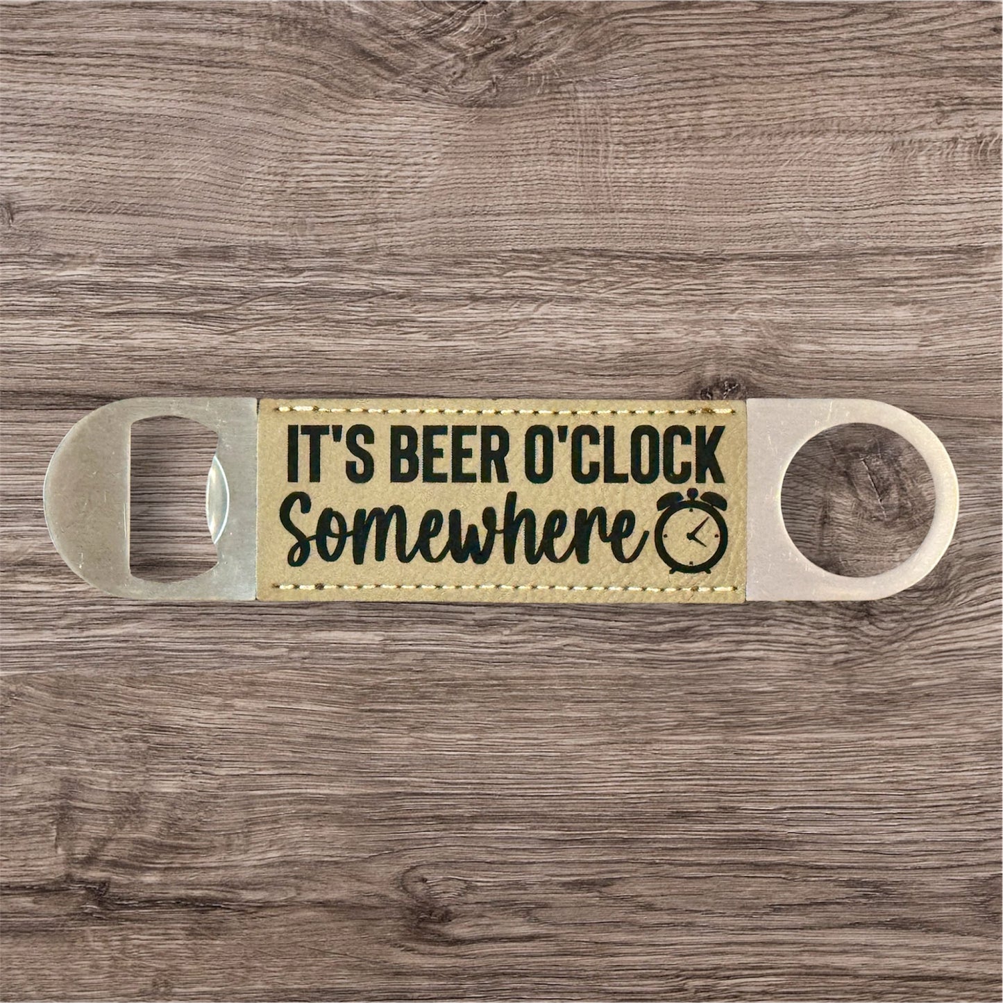 Engraved Leather Bottle Opener