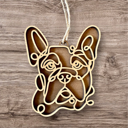 Dog Ornament (Non-Personalized) Walnut Back/Oak Front