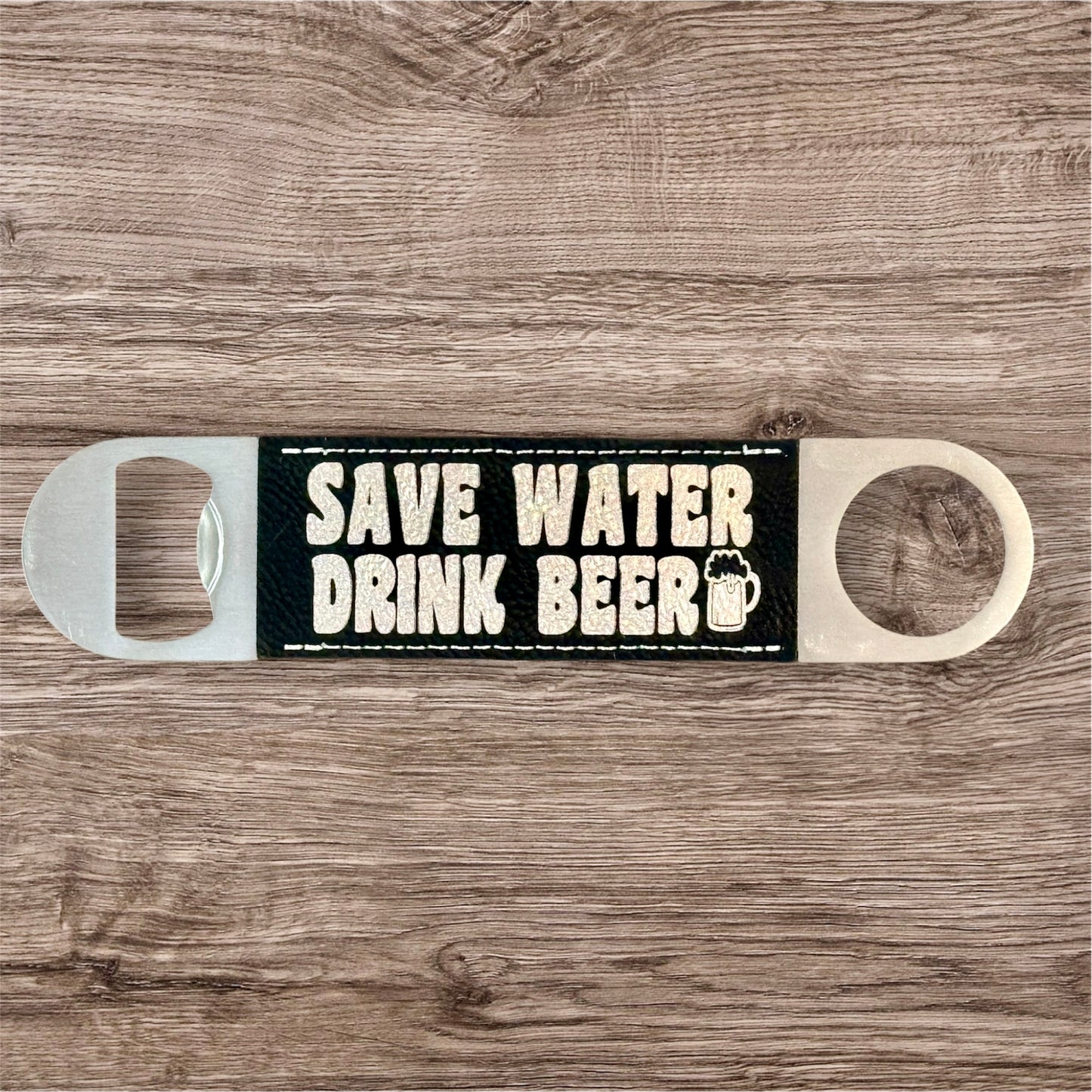Engraved Leather Bottle Opener