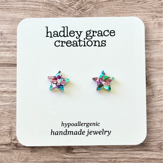 Purple & Blue Stud Earrings