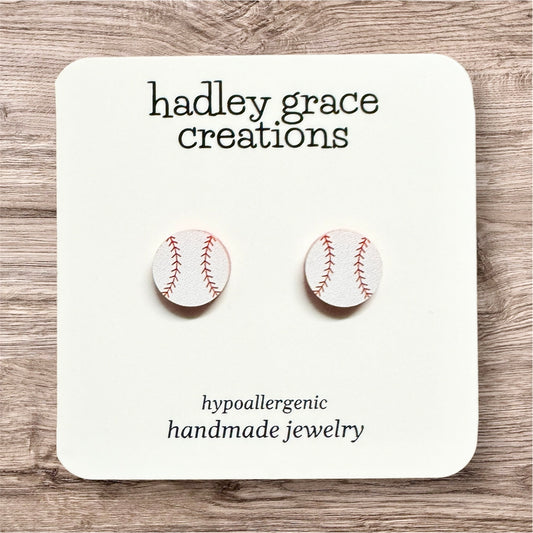 Baseball Stud Earrings