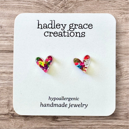 Chunky Glitter Stud Earrings