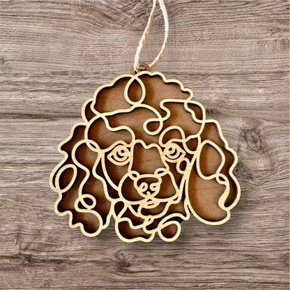 Dog Ornament (Non-Personalized) Walnut Back/Oak Front