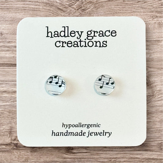 Music Notes Stud Earrings