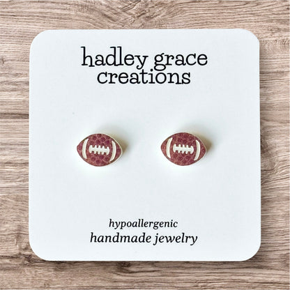 Sports Themed Stud Earrings - Engraved