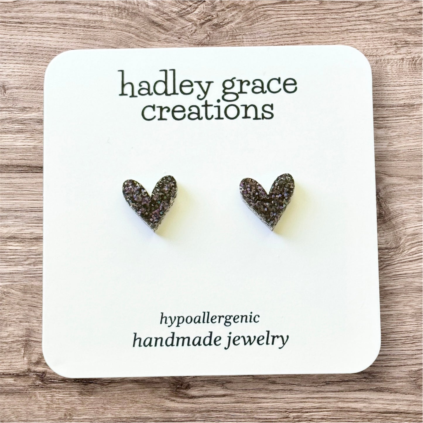 Black Holographic Stud Earrings