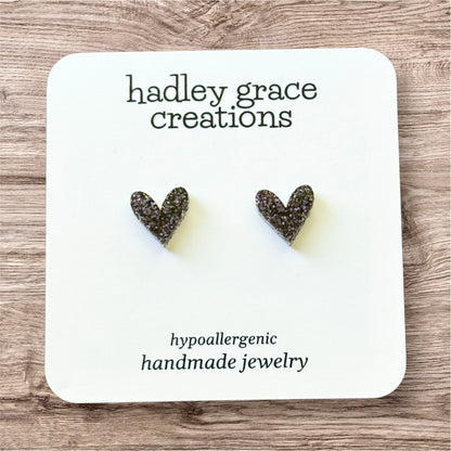 Black Holographic Stud Earrings