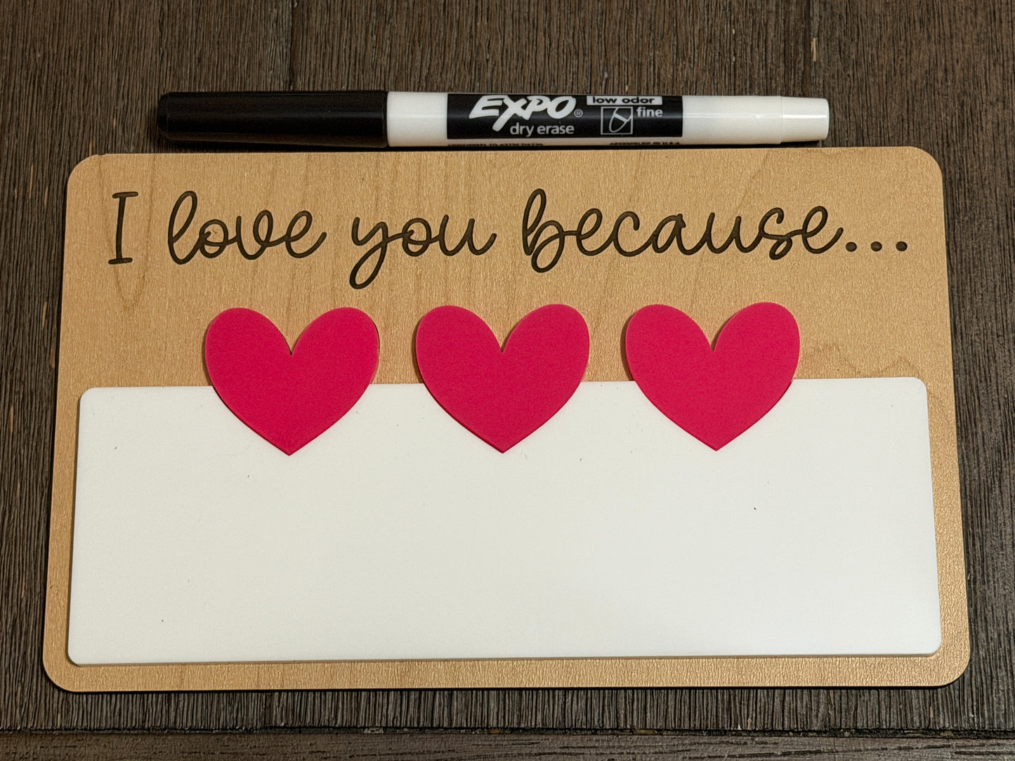 I love you because sign (Magnetic)