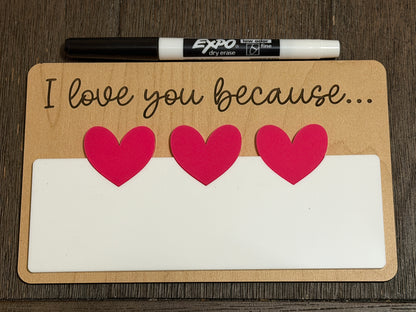 I love you because sign (Magnetic)