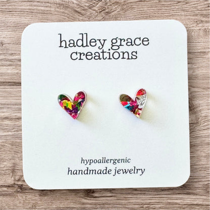 Chunky Glitter Stud Earrings