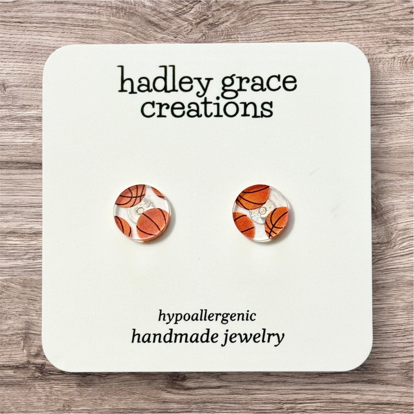 Sports Themed Stud Earrings - Clear