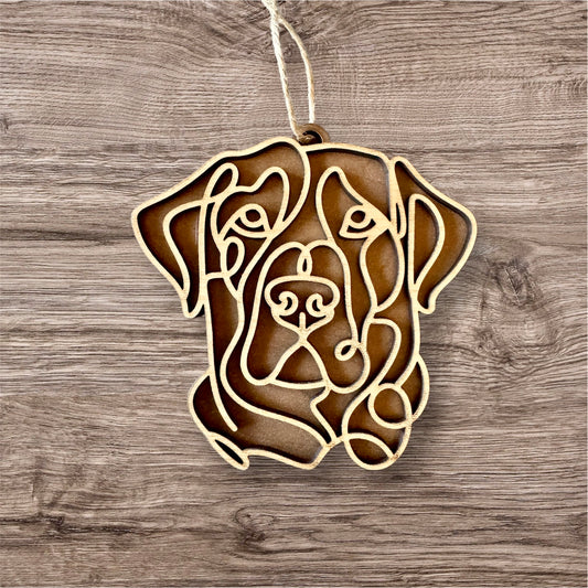 Dog Ornament (Non-Personalized) Walnut Back/Oak Front
