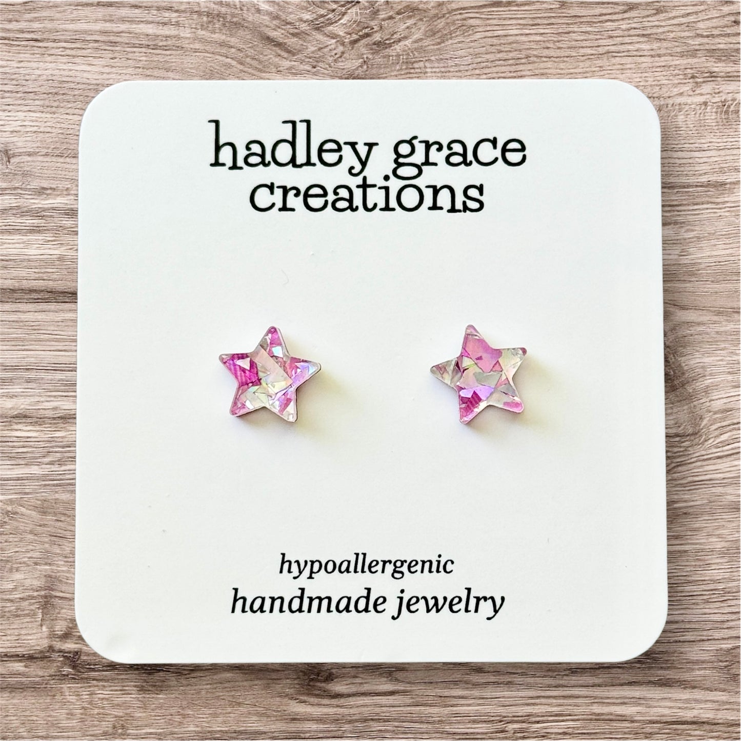 Pink & Silver Stud Earrings
