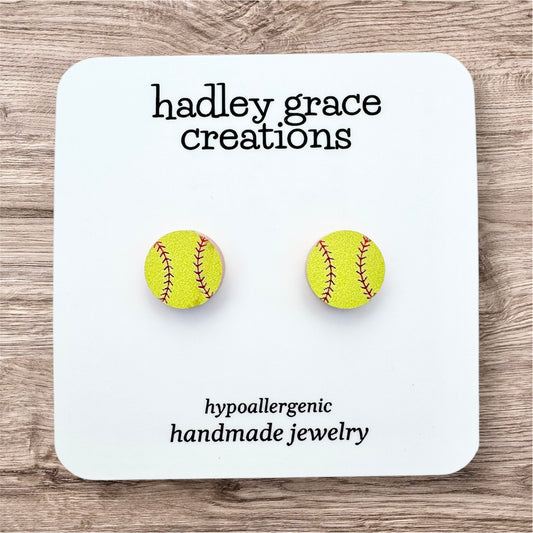 Softball Stud Earrings
