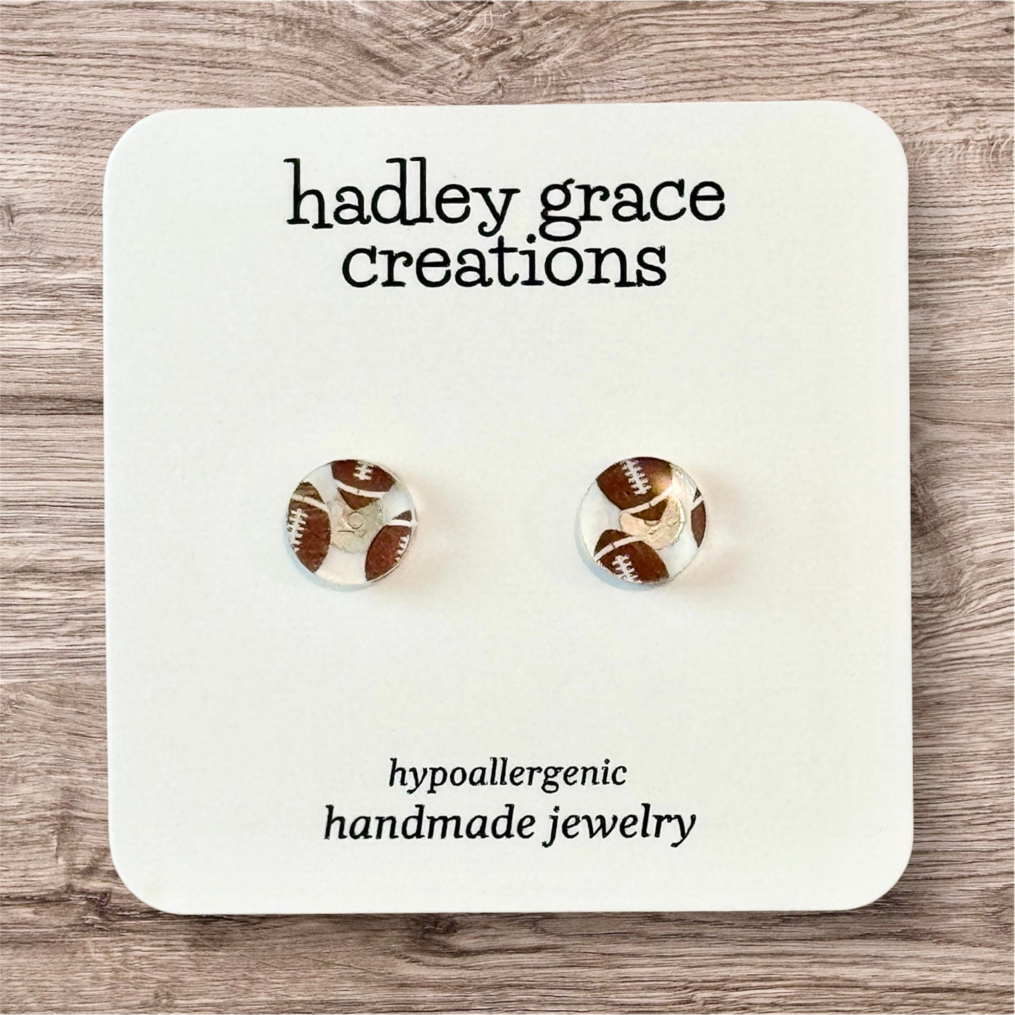 Sports Themed Stud Earrings - Clear