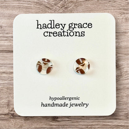 Sports Themed Stud Earrings - Clear