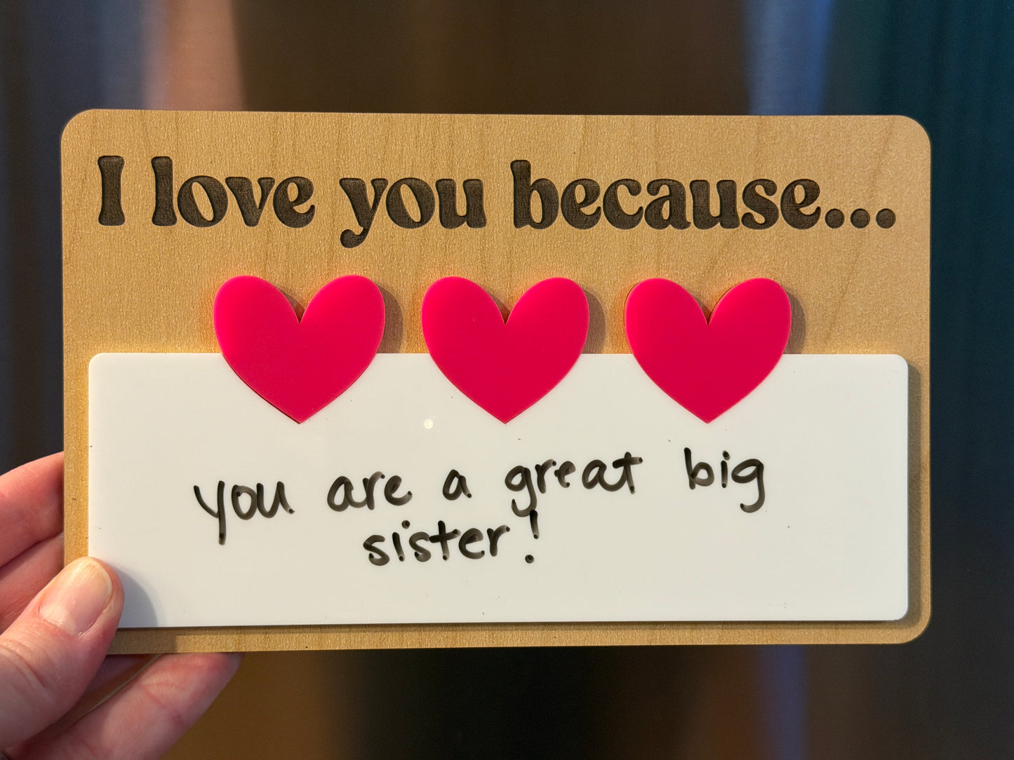 I love you because sign (Magnetic)