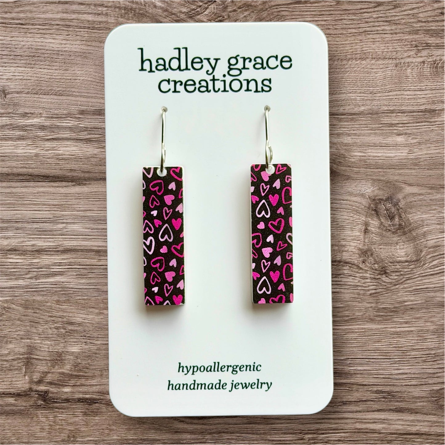 Hearts Bar Dangle Earrings
