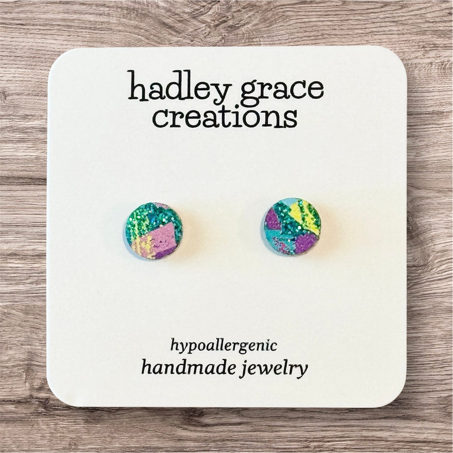 Multi-Color Sparkly Stud Earrings