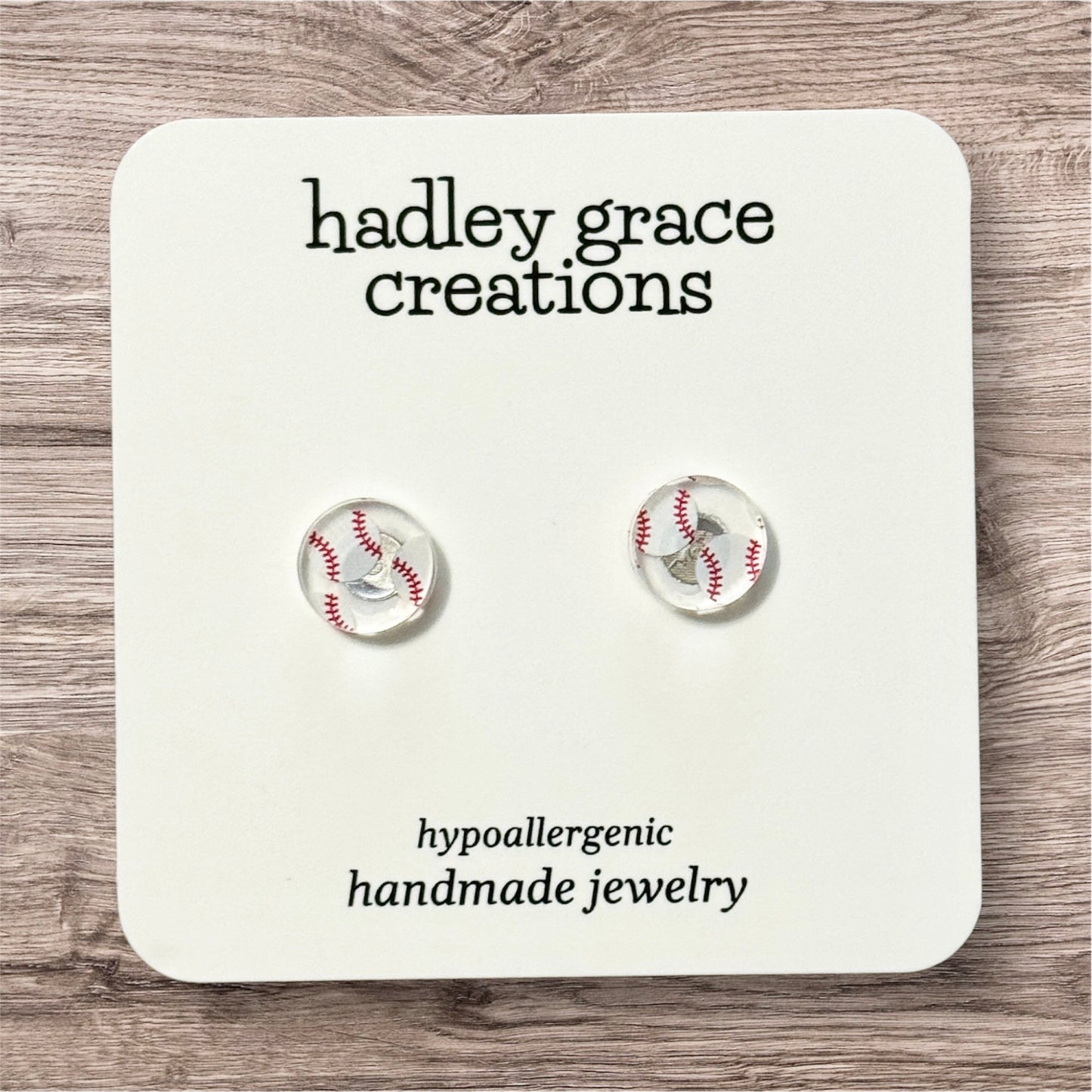 Sports Themed Stud Earrings - Clear