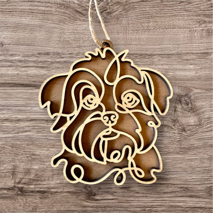 Dog Ornament (Non-Personalized) Walnut Back/Oak Front