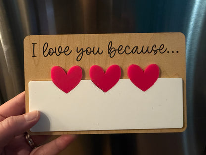 I love you because sign (Magnetic)