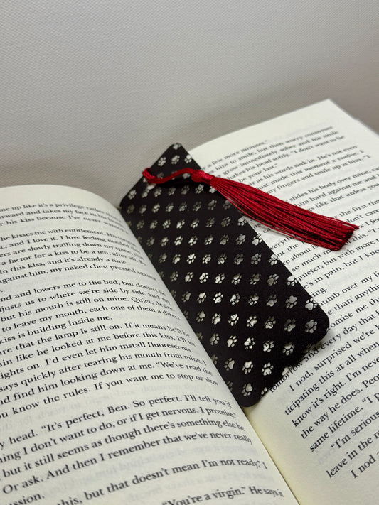 Black & White Paw Print Bookmark