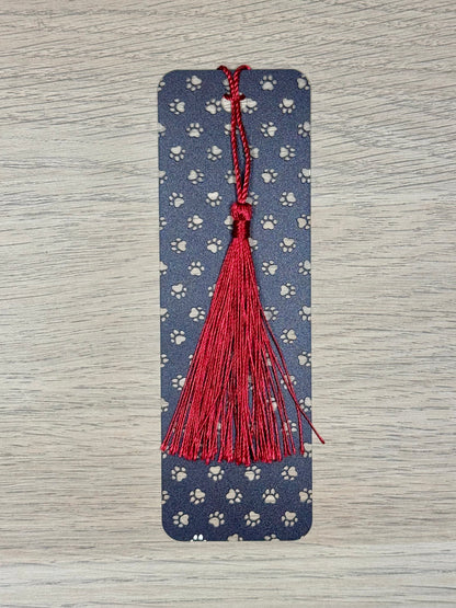 Black & White Paw Print Bookmark
