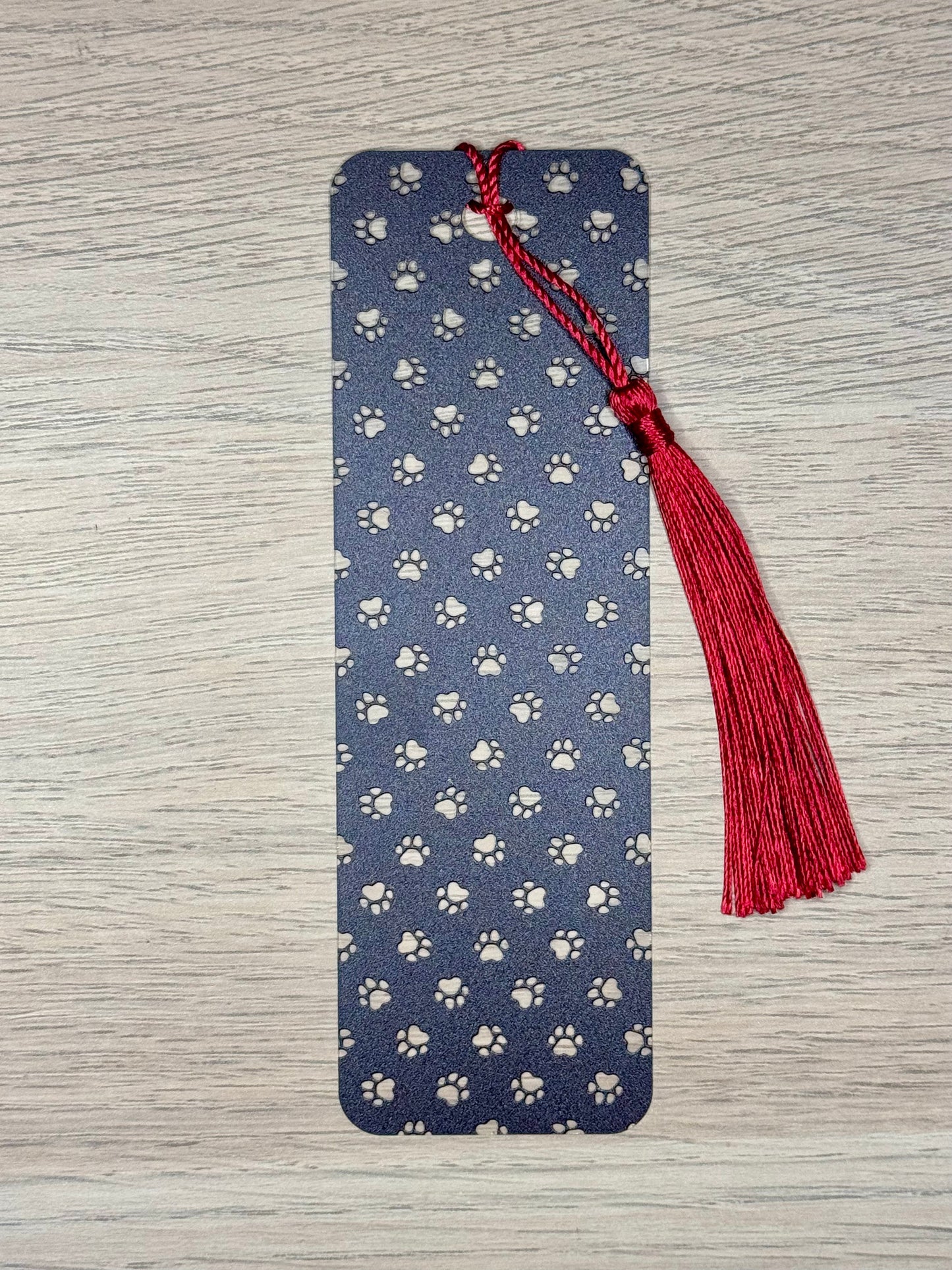 Black & White Paw Print Bookmark