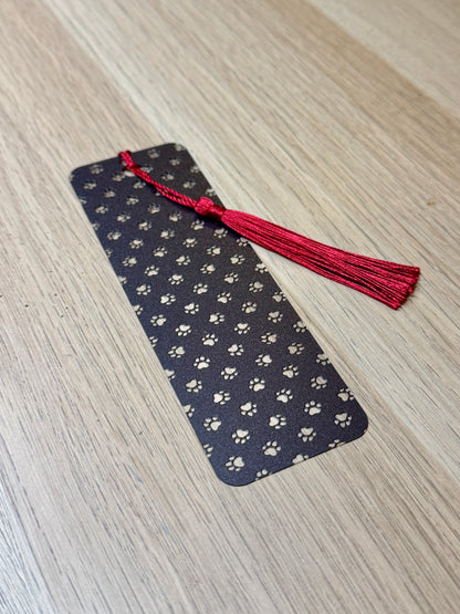 Black & White Paw Print Bookmark