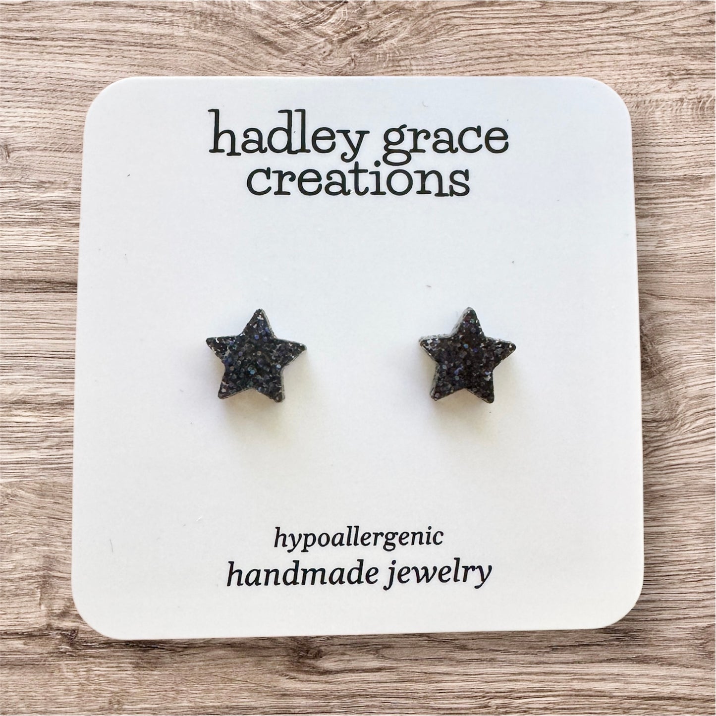 Black Holographic Stud Earrings