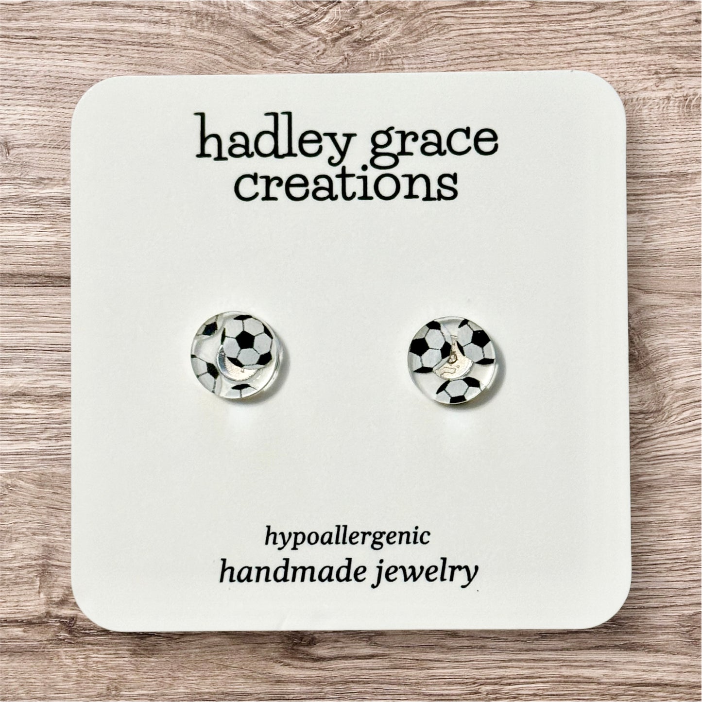 Sports Themed Stud Earrings - Clear