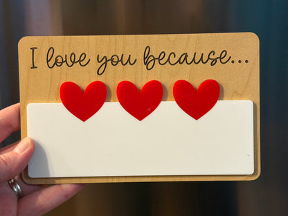I love you because sign (Magnetic)
