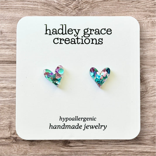 Purple & Blue Stud Earrings