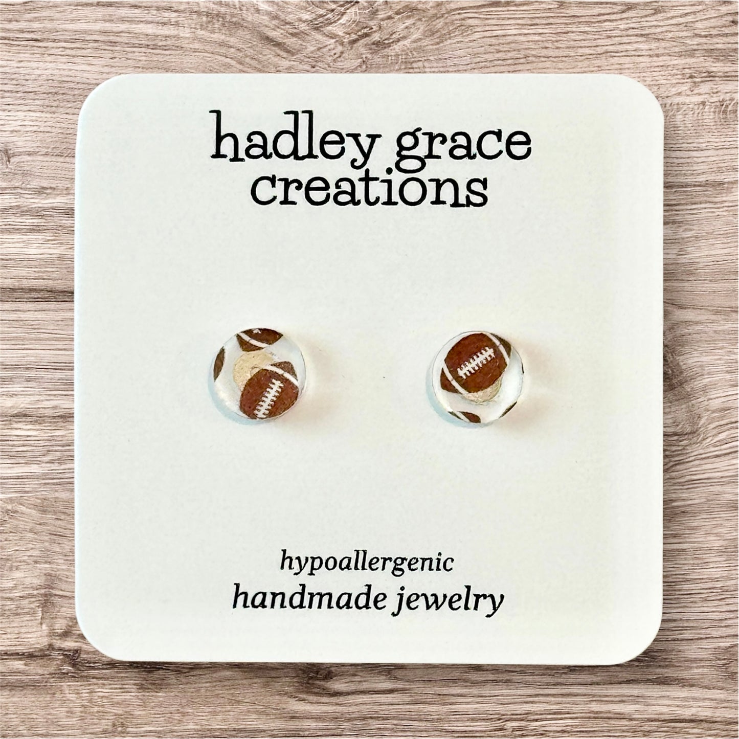Sports Themed Stud Earrings - Clear