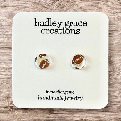 Sports Themed Stud Earrings - Clear