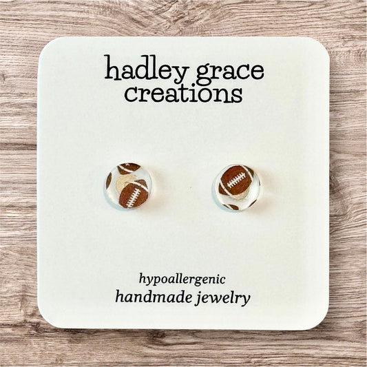 Sports Themed Stud Earrings - Clear