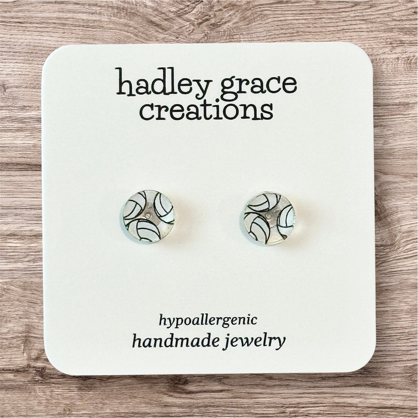 Sports Themed Stud Earrings - Clear