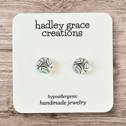 Sports Themed Stud Earrings - Clear