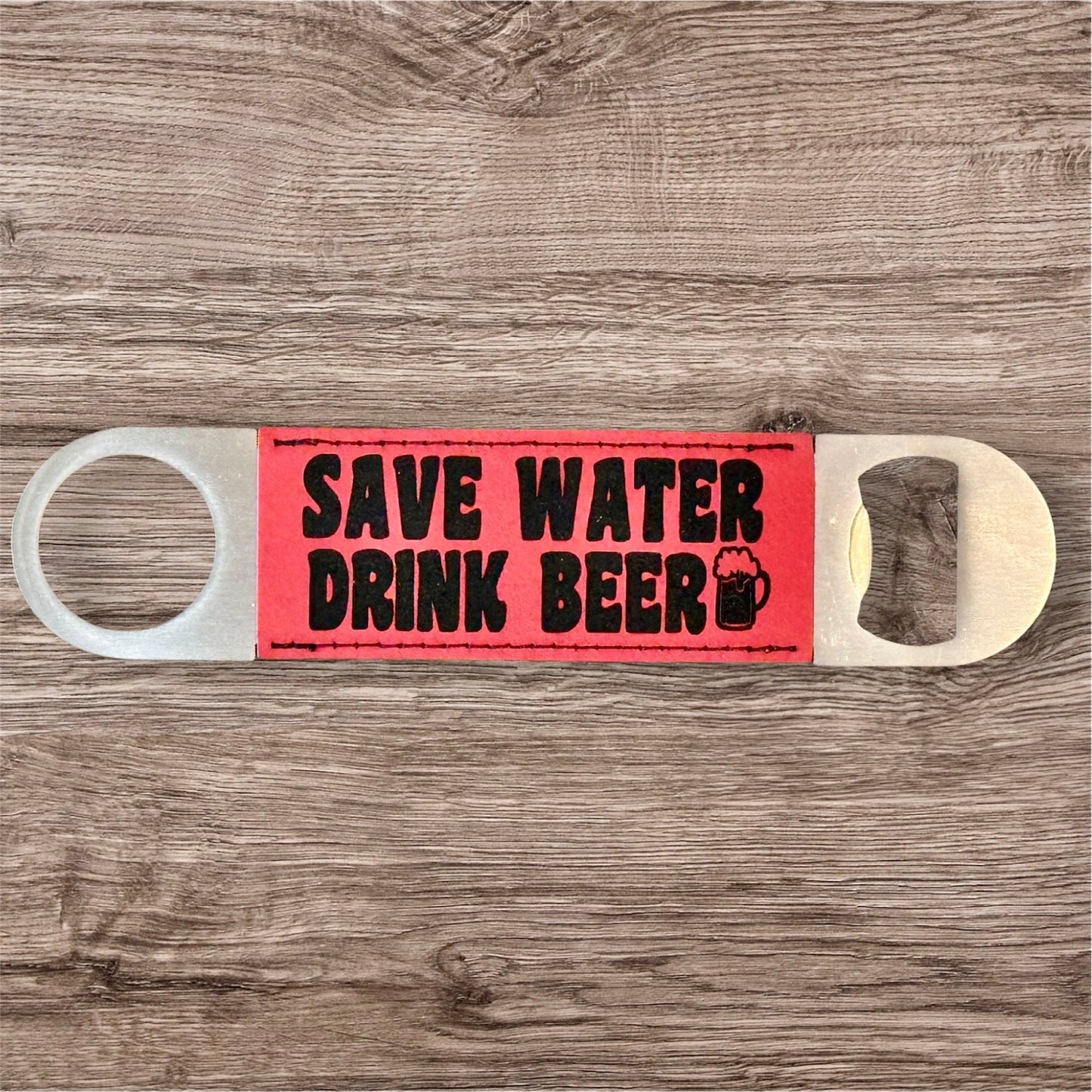 Engraved Leather Bottle Opener
