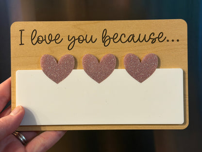 I love you because sign (Magnetic)