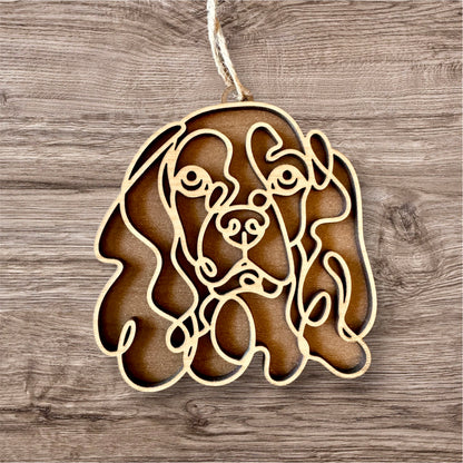 Dog Ornament (Non-Personalized) Walnut Back/Oak Front