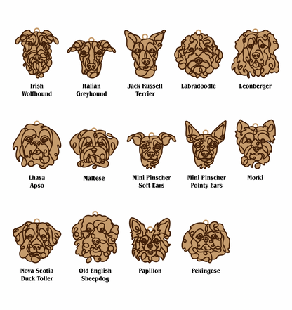 Dog Ornament (Non-Personalized) Walnut Back/Oak Front
